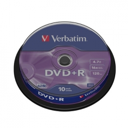 DVD+R Verbatim 43498 cake 10 ks/pack vč. AO 