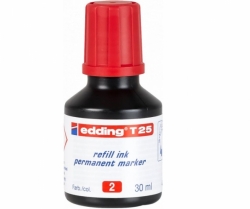 náplň/inkoust Edding T25 pro plnitelné permanty - červená 30ml