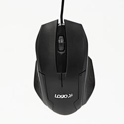 myš LOGO U-Shape, 3 tlačítka, optická 800dpi, USB - černá 
