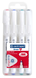 liner Centropen 4611ergo, hrot F (0,3) cap off 14 - sada 4 barvy  