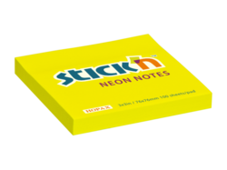 bloček snímatelný samolepicí Stick´n HOPAX (76x76mm) 100 listů - žlutý neon 