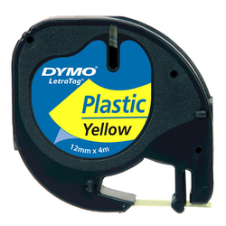 páska DYMO LT 59423 orig. pro štítkovače LetraTag (12mm x 4m) - černý tisk/žlutá plastic 