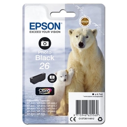 Epson č. 26 (T2611) orig. pro Expression Premium XP800,XP700,XP600  (EP26) - photo black 4,7 ml