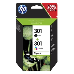 HP č. 301 (N9J72AE) orig. 2-PACK pro DJ 1050, DJ 2050 - černá+barevná (HP301) 190/165 stran