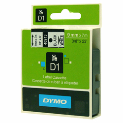 páska DYMO 40913 orig. pro štítkovače D1 (9mm x 7m) - černý tisk/bílá 