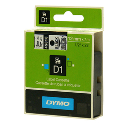 páska DYMO 45010 orig. pro štítkovače D1 (12mm x 7m) - černý tisk/průhledná 