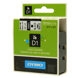 páska DYMO 45803 orig. pro štítkovače D1 (19mm x 7m) - černý tisk/bílá 