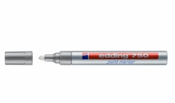 popisovač lakový Edding 750, kulatý hrot (2-4mm) - stříbrný 