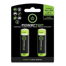 baterie Ni-MH PowerTON AA, 2500mAH (nabíjecí), 1.2 V, blistr - 2 ks 