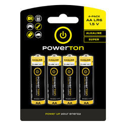 baterie alkaline PowerTON AA, 1,5V, blistr - 4ks  
