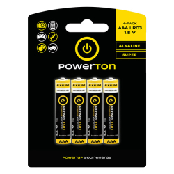 baterie alkaline PowerTON AAA, 1,5V, blistr - 4ks  
