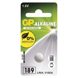 baterie alkalická, GP LR1130 (AG10/LR54/V10GA) 1,5V - 1ks 