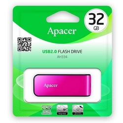 Flash Disk APACER AH334, 16GB, vysouvací, USB 2.0 - růžová 