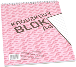 blok A4 BOBO, spirála horní, 50 listů - linkovaný 