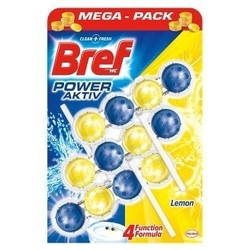 čistič WC BREF Power Aktiv Lemon (kuličky) 3x50g - 3ks 