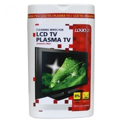 čistící ubrousky LOGO na LCD/PLAZMA TV, antistatický - dóza 50ks 