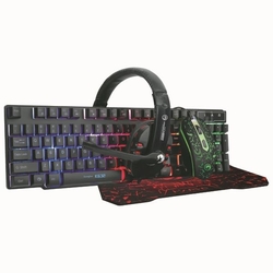 sada MARVO CM370 (Scorpion) drátová USB, podsvícená - klávesnice+myš+sluchátka+podložka 