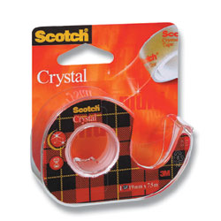 páska lepicí Scotch CRYSTAL s odvíječem (19mm x 7,5m) - čirá/transparent - 1ks 
