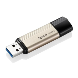 Flash Disk APACER AH353, 64GB, s čepičkou, USB 3.0, kovový vzhled - zlatá 