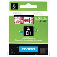páska DYMO 45012 pro štítkovače D1 (12mm x 7m) - červený tisk/průhledná 