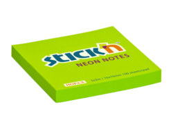 bloček snímatelný samolepicí Stick´n HOPAX (76x76mm) 100 listů - zelený neon 