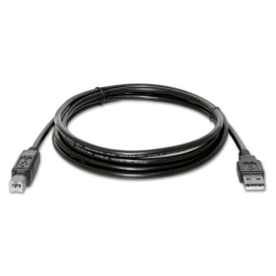kabel USB A-B 2.0, LOGO (480Mb/s) černý - 5m