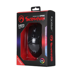 myš MARVO Scorpion M513, 6400dpi, USB, optická, 7tl., podsvícená - černá 