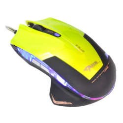 myš E-Blue Mazer-R, drátová USB, optická gaming, 6tl., až 2400dpi - zeleno-žlutá