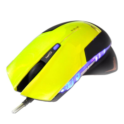 myš E-Blue Mazer-R (M626) drátová USB, optická gaming, 6tl., až 2400dpi - zeleno-žlutá