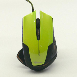 myš E-Blue Mazer-R (M626) drátová USB, optická gaming, 6tl., až 2400dpi - zeleno-žlutá