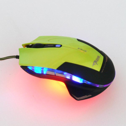 myš E-Blue Mazer-R (M626) drátová USB, optická gaming, 6tl., až 2400dpi - zeleno-žlutá