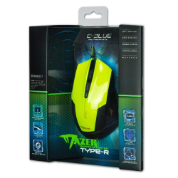 myš E-Blue Mazer-R, drátová USB, optická gaming, 6tl., až 2400dpi - zeleno-žlutá