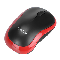 myš MARVO DWM100, bezdrátová (1xAAA) 1000dpi, USB, optická, 3tl. - červeno-černá 