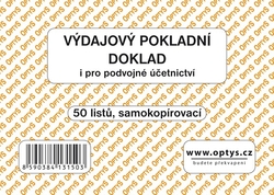 výdajový pokladní doklad Optys OP1315, A6 - nečíslovaný, podvojné, propisovací - 50 listů 