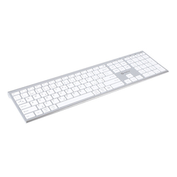 klávesnice bezdrátová Powerton Ultraslim, CZ/SK, Multi-device 2,4Gb+BT 3,0 - stříbrná 