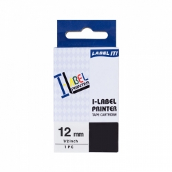páska Casio XR-12YW1 komp. pro EZ-Label Printer, 12mm/8m - černá na žluté 