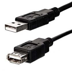 kabel USB 2.0 A-A, F/M, 1,8m, ECO, prodlužovací - černý 