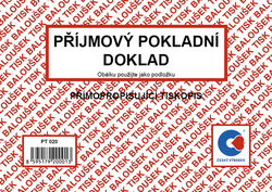 příjmový pokladní doklad BALOUŠEK PT020, A6, propisovací, 2x 25 listů 