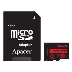 Flash Card microSDHC Apacer, UHS-I, 16GB Class10, s adaptérem (85MB/s) 