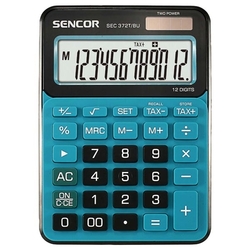 kalkulačka stolní SENCOR SEC372T/bk, 12 číslic, dual solární - modrá 
