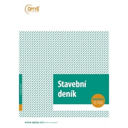 stavební deník A4 OPTYS, samopropisovací, 53 listů, číslovaný 