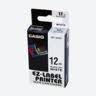 páska Casio XR-12WE1 pro EZ-Label Printer, 12mm/8m, černá na bílé 