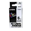 páska Casio XR-6WE1 pro EZ-Label Printer, 6mm, černá na bílé 