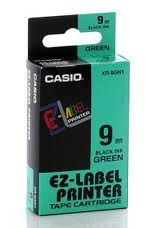 páska Casio XR-9GN1 pro EZ-Label Printer, 9mm, 8m, černý tisk/zelený podklad 