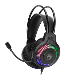 sada MARVO LOOT 40 drátová USB, podsvícená - klávesnice CZ+myš+sluchátka+podložka 