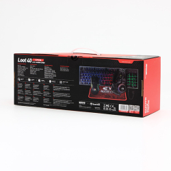 sada MARVO LOOT 40 drátová USB, podsvícená - klávesnice CZ+myš+sluchátka+podložka 
