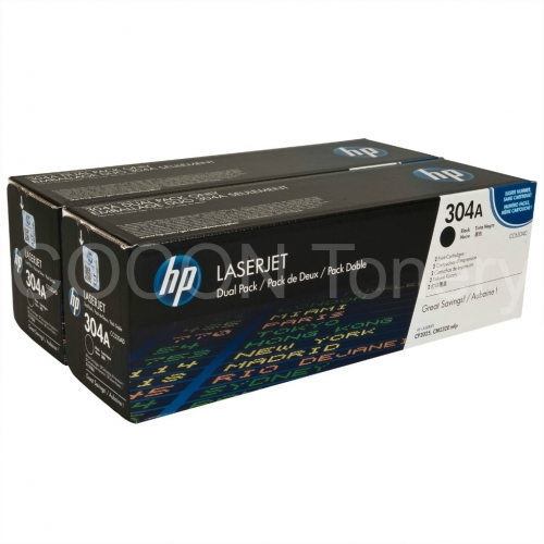 HP CC530AD-DOUBLE orig. pro LJ CM2320 - 2 x černý toner (HP304AD)  2 x 3500 stran