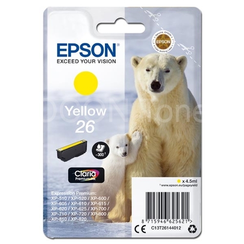Epson T2614 orig. pro Expression Premium XP800,XP700,XP600 - yellow (EP26) 4,5ml