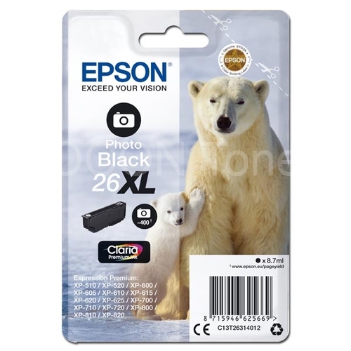 Epson T2631 orig. pro Expression Premium XP800,XP700,XP600 (EP26XL) - foto černá 8,7ml