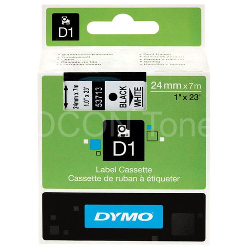 páska DYMO 53713 pro štítkovače D1, 24mm x 7m - černý tisk/bílá 